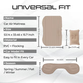 Robustt Car Bed for Back Seat | Inflatable Bed with 2 Air Pillow & Air Pump | Universal Size | Fits in All Car Model | Portable Car Bed | Car Bed For Kids, Travel, Trips, Camping, Picnic, Pool & Beach - Beige